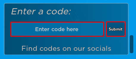Find The Button enter codes box