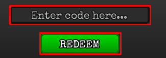 Fishbait Escape enter codes box and redeem button