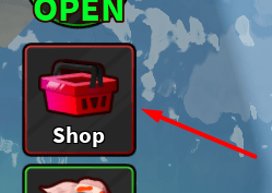 The Shop button in Fishing Chef