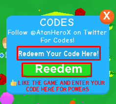 Food Magnet Simulator enter codes box