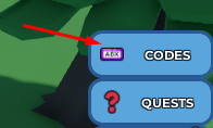 The "CODES" button in Frame Mog Clavicular Simulator