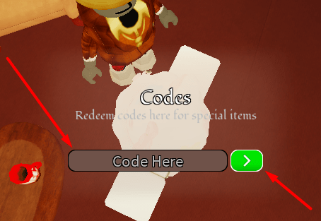 The Code Here box and the green arrow button in Frigid Dusk