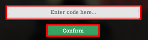 Fruit Legends enter codes box and confirm button