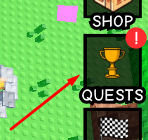 The QUESTS button in Funnel Obby