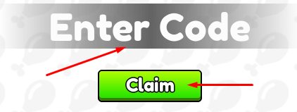 Enter Code box and Claim button to redeem codes in Get Fat to Break Tape
