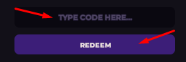 The "Type code here" box and REDEEM button in Ghoul Incremental