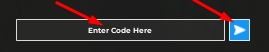 Enter Code Here box and arrow button to redeem codes in Glamis Dunes, California