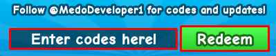 Grow A City enter codes box and redeem code button