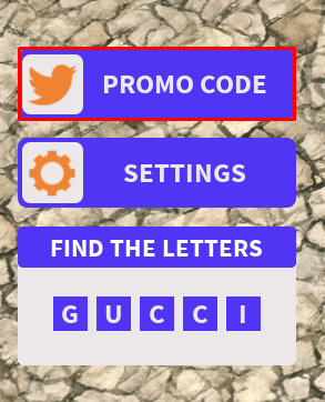 Gucci Town codes button
