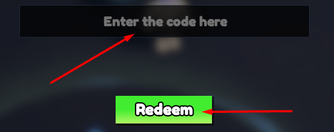Enter the code here box and Redeem button to redeem codes in Gym Climbing: Peak Rush