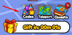 The Codes button in Gym Fight Simulator