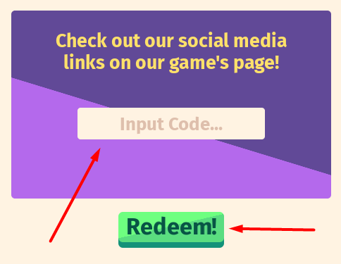 The Input Code... box and Redeem! button in Horse Life