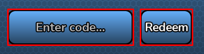 How Much Size Can You Get enter codes box and redeem button