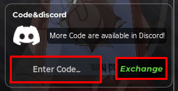 Ice Fisching enter codes box and exchange button