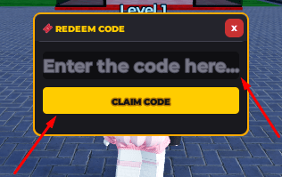 The Enter the code here... box and CLAIM CODE button in Indonesian Construction Worker
