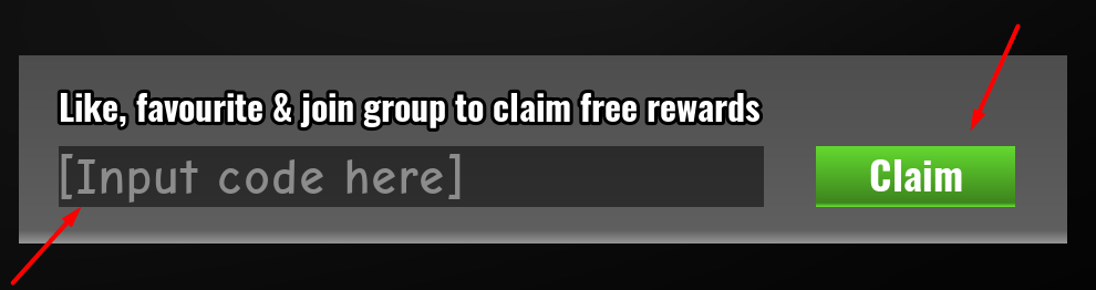 The [Input code here] box and Claim button in Jailbird