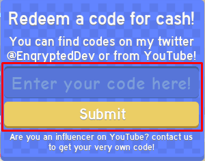 Jetpack Simulator submit code box