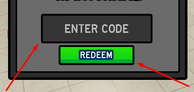 The ENTER CODE box and REDEEM button in JOOD PIECE