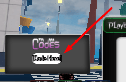 The [Code Here] box in Jujutsu Chronicles