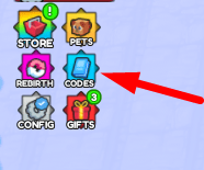 The Codes button in Kamehameha Simulator