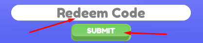 Redeem Code box and SUBMIT button to redeem codes in Kittenville