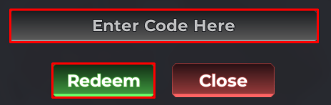 Knife Arena enter codes box and redeem button