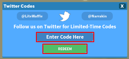 Knight Simulator enter codes box