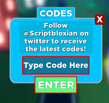 Legends of Speed enter code box