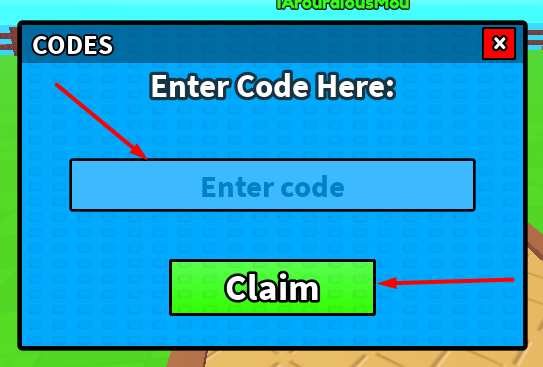 The Enter code box and Claim button in Level Your Weapon