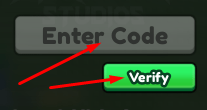 Enter Code box and Verify button to redeem codes in Lucky Block Rush