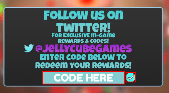 Lucky Blocks Battle Towers Tycoon claim code box and button