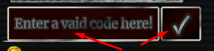 Enter a valid code here! box and Check button to redeem codes in Lurking Giants