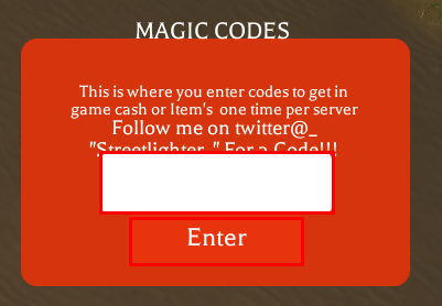 Magic Tycoon - 2 Player enter codes box