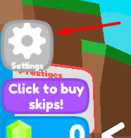 The Settings button in Mega Easy Obby