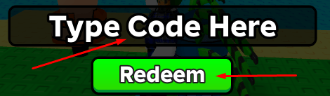 Type Code Here and Redeem button to redeem codes in Merge a Nuke!