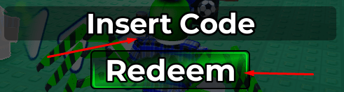 Insert Code box and Redeem button to redeem codes in Merge a Soccer Player!