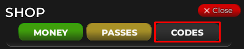 Mojave Valley codes button