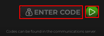 Mojave Valley enter codes box and redeem button