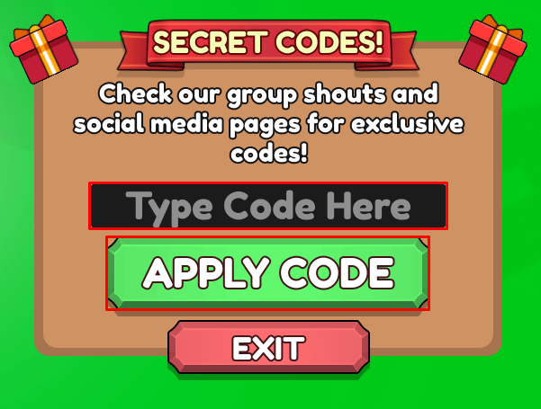 Monkey Tycoon enter codes box