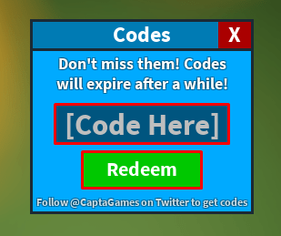 Monster Battle enter codes box