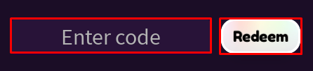 Monster High enter codes box and redeem button