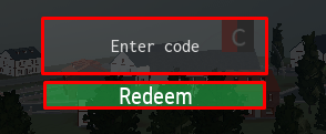 Multicrew Tank Combat enter codes box and redeem button