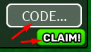 CODE box and CLAIM! button to redeem codes in Murder Mystery For Brainrots!