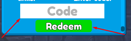 The Code box and Redeem button in OG Old Toilet Tower Defense