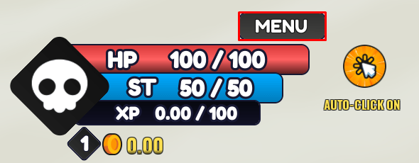The Menu button in One Fruit
