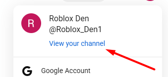 The View your channel button in Youtube.com