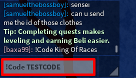 One Piece Rose enter chat code example