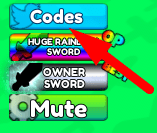 The Codes button in OP Sword Simulator
