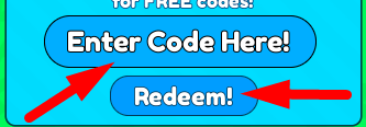 The code redeeming interface in OP Sword Simulator