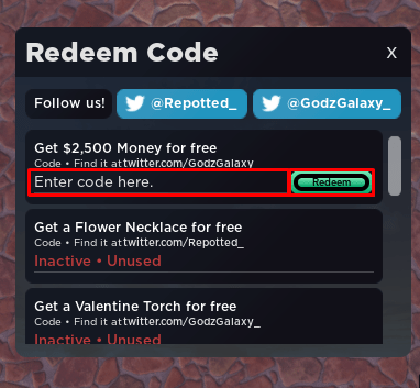 Outlaster enter code box